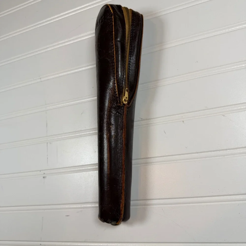 Vintage 1950s Adams Table Top‎ Tripod with Original Leather Case Chrome Black